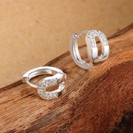 ALEXCRAFT Sterling Silver 925 Earrings Double Hoop Earrings Small Women Hypoallergenic 14k Real Gold-Plated Cartilage Piercing Earrings Sleeping Hoop Earrings Small Huggie Hoop Earrings Fashion Double