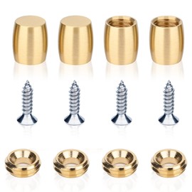 Brass Cutting Board Feet,with Stainless Steel Screw,Silicone Non-Slip Pad and Washer Set of Walnut Wood Display Tray Riser Feet for Kitchen Utensils and Multiple Furniture (Drum Shape)