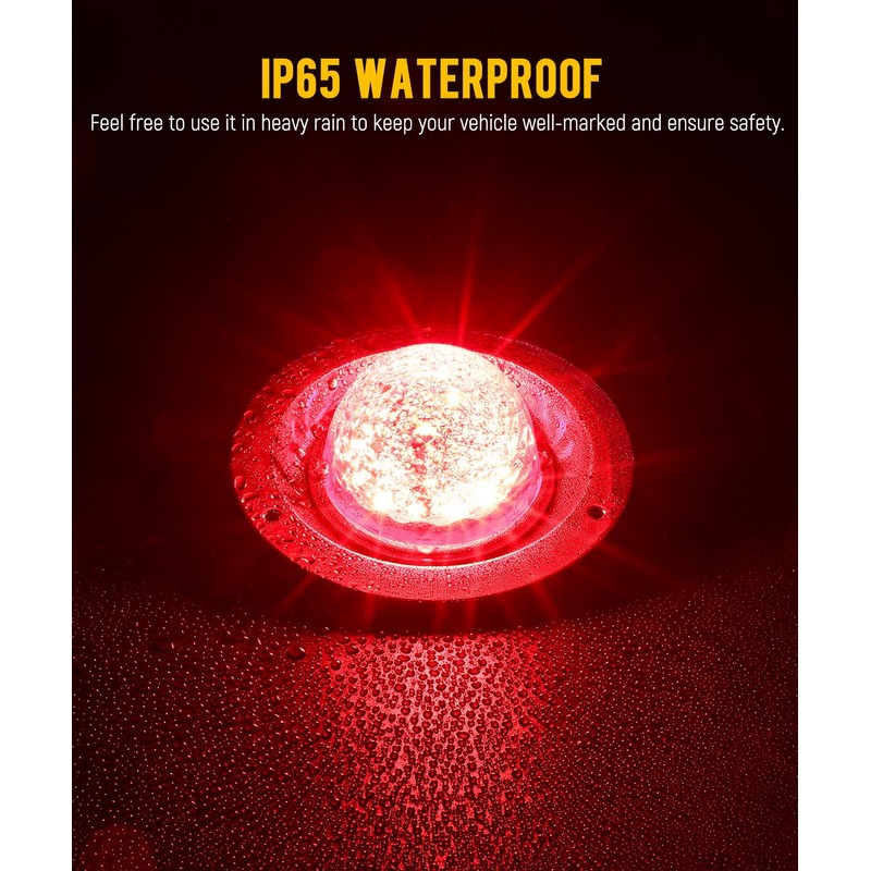 Partsam 2Pcs Watermelon Lights Red LED Stop Turn Tail Marker