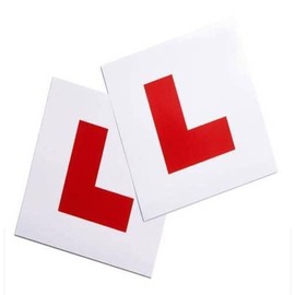 Tech Traders L Plates Fully Magnetic for Car Learning Driver - Extra Thick 1.0mm Strong Magnetic Back for Vehicles, Easy to Attach & Remove - 2 Pack