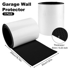 MUXHEL Set of 3 2 m x 20 cm x 6 mm Garage Wall Protection, 6 mm Thick Garage Wall Protection Car, 2 m Long Car Door Edge Protection, Car Door Protection Garage Wall, Wall Protection Garage, for Car