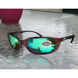 Costa Del Mar Brine Tortoise Green Mirror 580 Glass Polarized Lens BR10OGMGLP