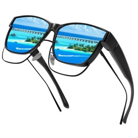 JSTHHTT Men's and Women's Sunglasses Polarised UV400 Protection Polarised Over Glasses for Glasses Wearers Fit Over Glasses Driving Fishing