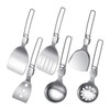 Camp Kitchen Set,6 Piece Folding Soup Spoon Travel Utensils Kit