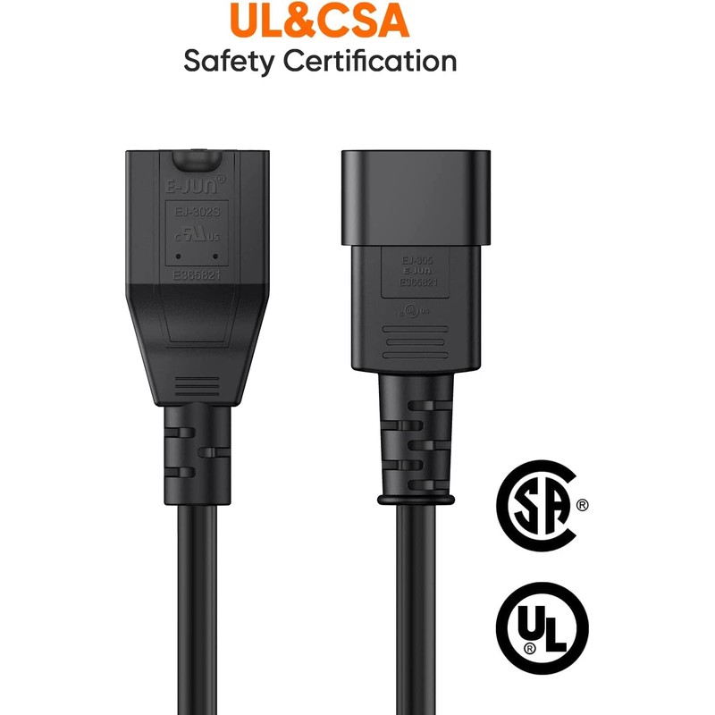 CableCreation [10-Pack] 1 Foot 18AWG Standard Computer Power Adapter Cord