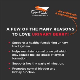 Super Snouts Super Snouts Urinary Berry Urinary Tract Supplements for Dogs & Cats, Made in USA, US & Canadian Blueberry & Cranberry Powder, UTI, Kidney Health Support, Bladder Support for Dogs (2.64 oz)