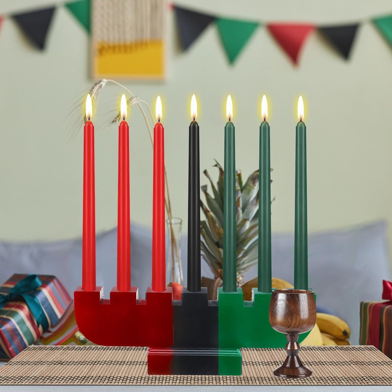Zubebe 10 Pcs Kwanzaa Kinara Set 3 Red 3 Green