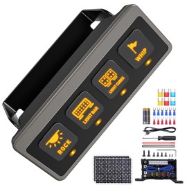 Bumbee Wireless 4 Gang Switch Panel - Multifunction Toggle Switches Control High Performance 60A Circuit Control Relay Switch Box with 2 Light Memory Function for 12V Truck SUV UTV ATV Marine RV