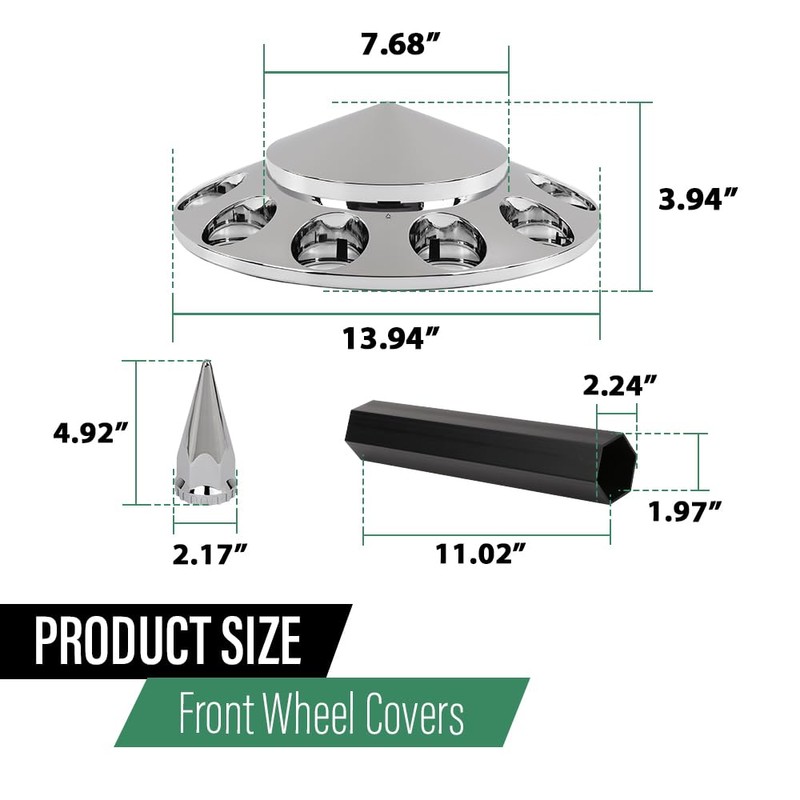 LQI Front Plating Hub Covers Chrome Wheel Cover 33mm Screw-on