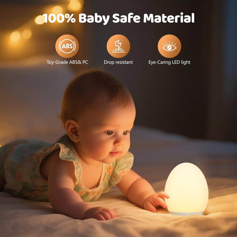 MediAcous Night Light for Kids, Baby Egg Light for Nursery,