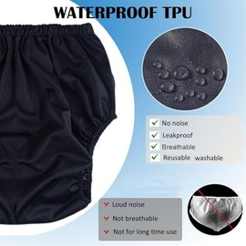 Cubrepañales para Adultos,Impermeable Pantalones Reutilizables para Incontinencia de Orina Cobertor Pañal de Plástico para Personas Mayores(3 Pcs,Medium)