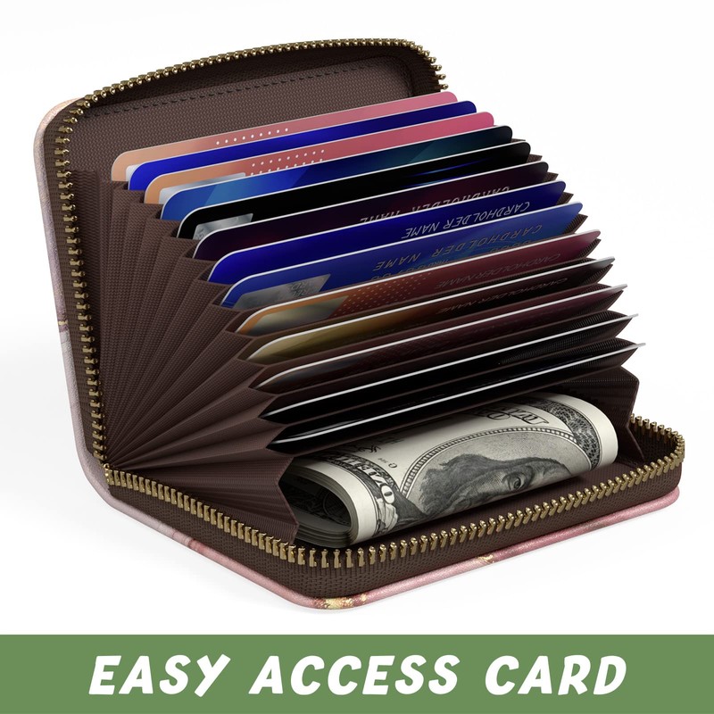 Credit Card Holder for Women, Small RFID Wallet Slim Leather