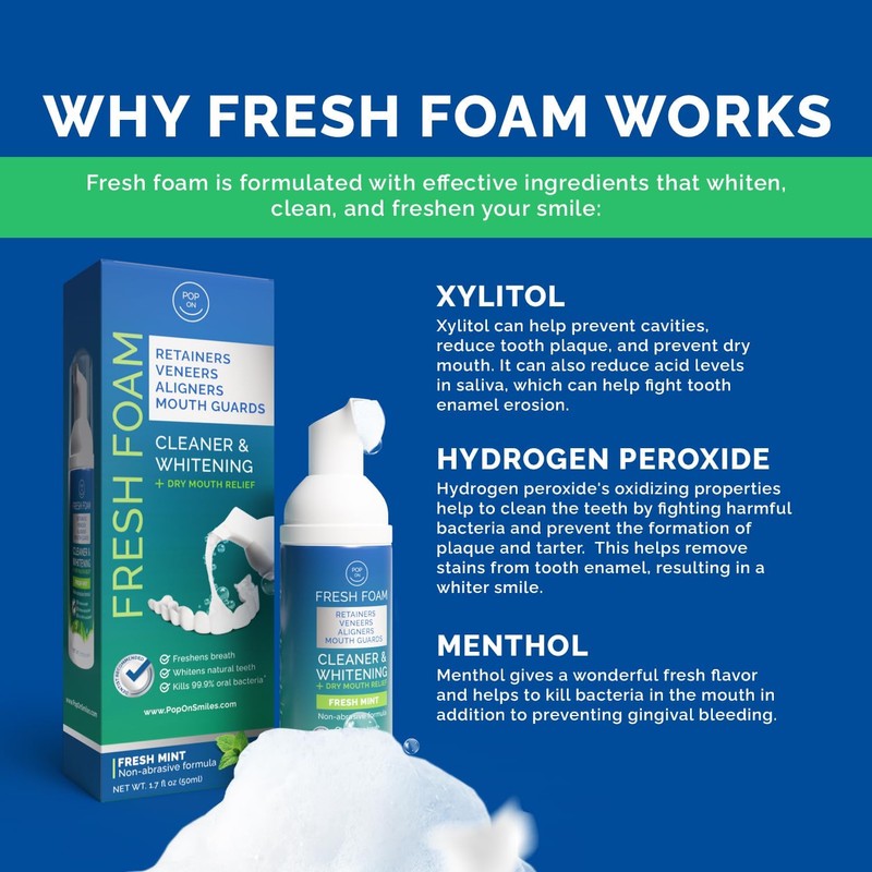 Aligner & Retainer Cleaner Fresh Foam – Dry Mouth Relief,