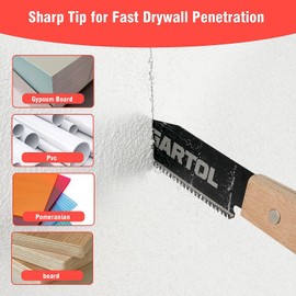 GARTOL Hand Saw for Wood Cutting, 2-Piece Japanese Pull Saw with 6-Inch Flush Cut & Double-Edged SK5 Flexible Blade & Wooden Handle, Precision Woodworking Tools for DIY, Crafting, Carpentry, Trim Work