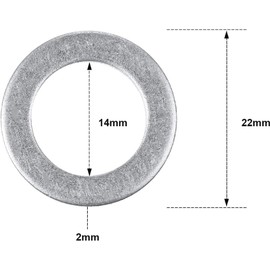 Mudder 100 Pieces Aluminum Engine Oil Crush Washers 14 mm Drain Plug Gaskets (Compatible with Honda OEM 94109-14000 Civic Part)