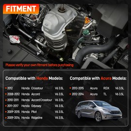 GDUKOP 2 Pcs Aluminum Front & Rear Engine Valve Cover Compatible with Honda Accord Odyssey Crosstour Pilot Ridgeline 2008-2017, Acura TL RDX 2012-2015, 3.5L V6, Replace # 12310R70A00, 12320R70A00