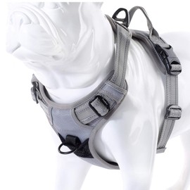 MOKCCI Truelove Soft Front Dog Harness .Reflective No Pull Harness with Handle and 2 Leash Attachments
