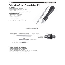 Penn State Industries PKSDKRA 7-Function Ratcheting Screwdriver Kit Woodturning Project
