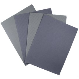 KCS 4 pc of 12" x 18"(30cmx45cm) 14CT Counted Cotton Aida Cloth Cross Stitch Fabric (Light Grey+Light Steel Grey)