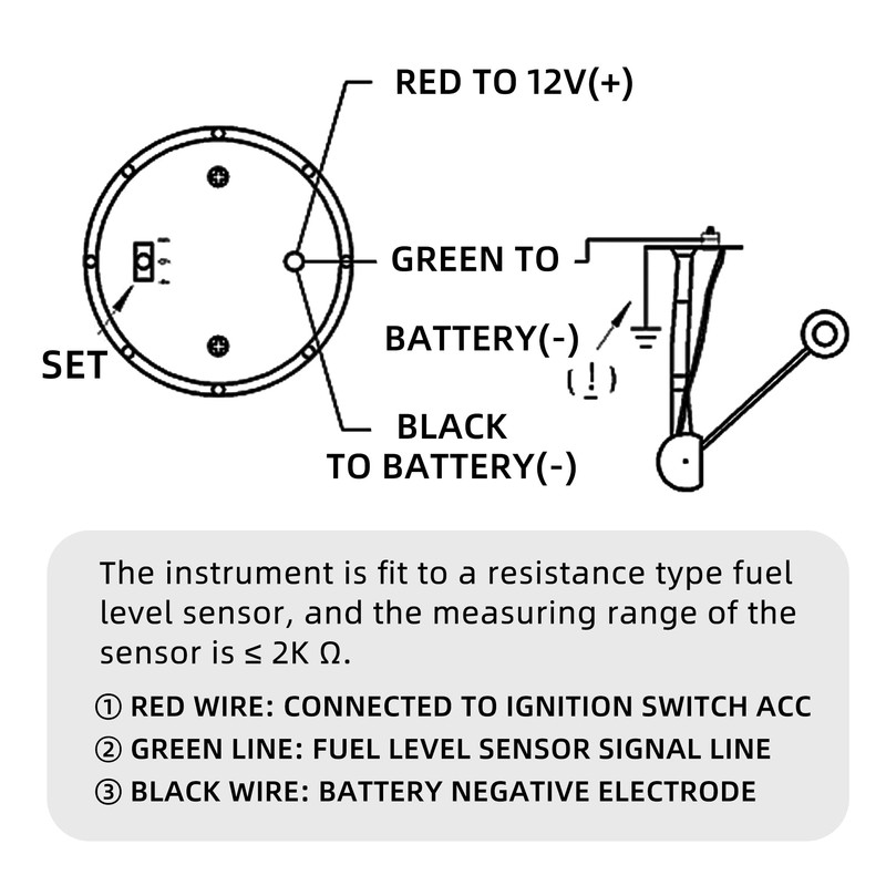SINCO TECH 2 Inches 52mm Car Fuel Level Digital Gauge