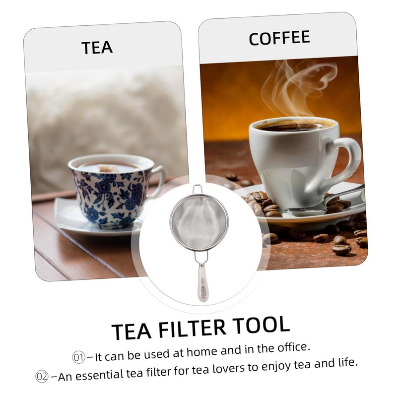 Ciieeo 1Pc Stainless Steel Tea Infuser with Ceramic Handle Fine