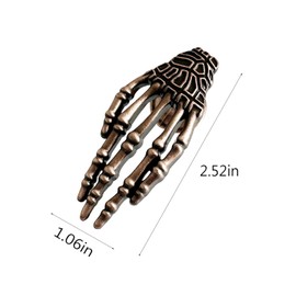 FL-WITHYOU 4PCS Skeleton Claw Cabinets Knobs,Zinc Alloy Cabinet Handle with Screws,for Kitchen Bedroom Furniture (Ancient red Copper)