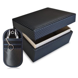 Faraday Box for Car Keys & Faraday Pouch for Car Keys | Keyless Car Key Signal Blocker Box | RFID Key Box and Faraday Pouch for Car Keys | Anti-Theft Signal Blocking Cages