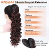 HILYBAE Ponytail Extension, Drawstring Ponytail for Black Women, 24Inch Long