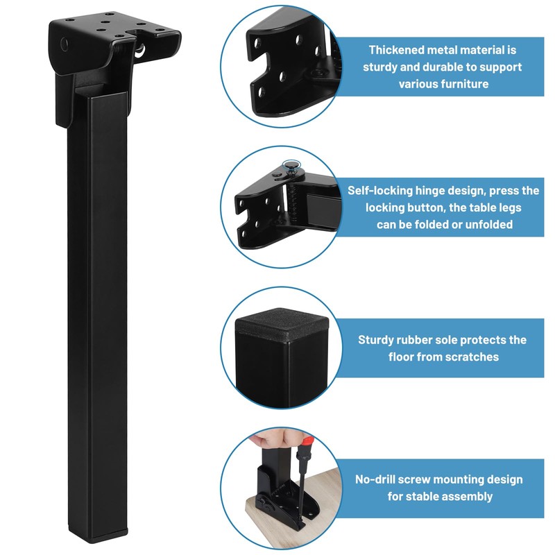 SUPAWAY Pack of 2 Folding Table Legs, 30 cm, Foldable