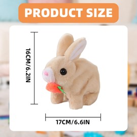 Electronic Bunny Toy – Realistic Interactive Plush Rabbit for Kids, Soft Animated Pet Bunny,Twitching Nose & Sounds, Cute Walking Pet Toys for Toddlers, Easter & Birthday Gift (Yellow)