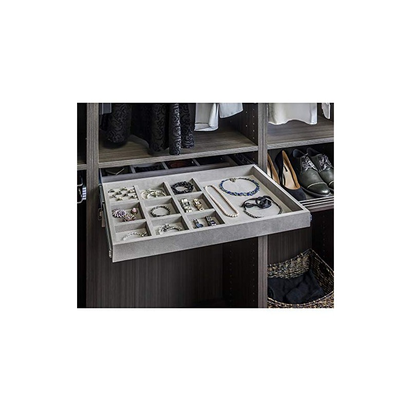 Hardware Resources JD1-24R Ten Compartment Pull Out Jewelry Organizers, Grey