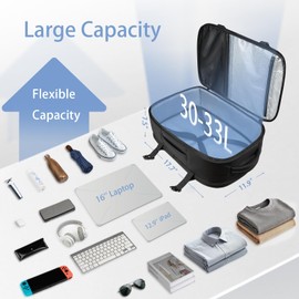 hk Travel Backpack for Men Women, Carry on Flight Approved Luggage Backpack, Personal Item Travel Bag Waterproof 16 Inch Laptop Backpacks for Weekender Business Trip College