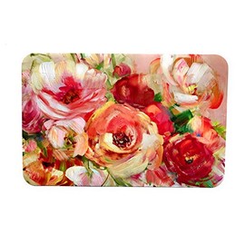 Decofoam Set 2 PLACEMATS Blush Floral 17 x 11 Vinyl Reversible Made in USA