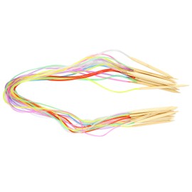 Circular Knitting Needles Set, 18Pcs Circular Needle Double Pointed Round Knitting Needles Circular Needles For Knitting Bamboo Color Tube Needlework Tool with Accessories Pack