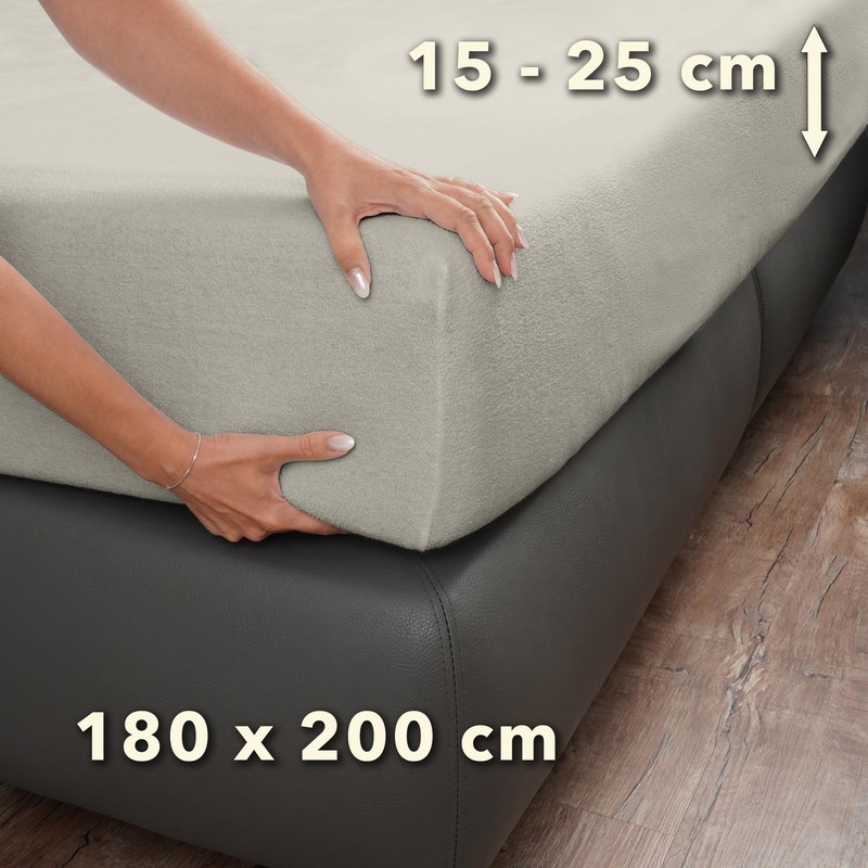 STUDIO Basic Terry Fitted Sheet 180 x 200 cm, Cotton