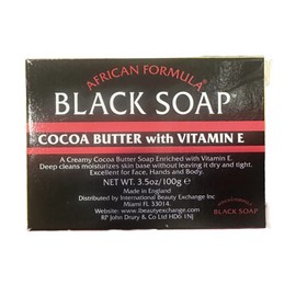 African Formula Black Soap Cocoa Butter with Vitamin E 3.5 oz (Pack of 6)