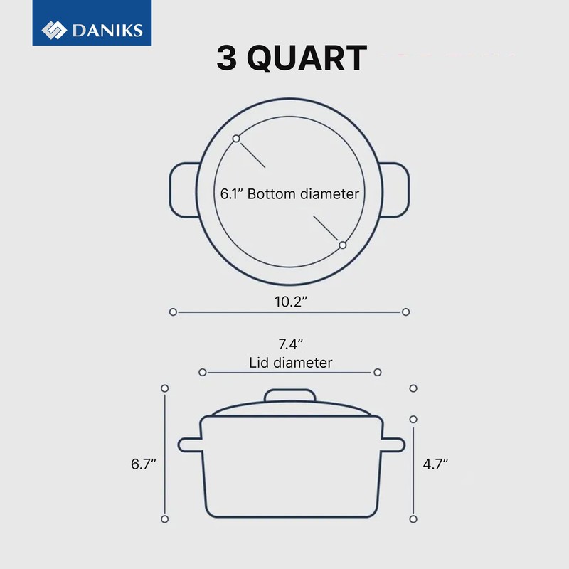 Daniks Modern 3 Quart Stainless Steel Stock Pot with Glass