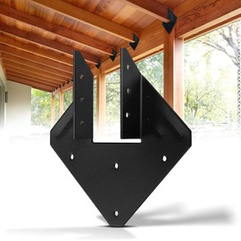 Garaook 14-Gauge(2MM) Stronger Hurricane Ties for Rafters, 25 Pack Hurricane Straps Brackets, Hot Dip Galvanized Powder Coating Hurricane Clips Joist Hangers for 2X Deck Joists, Roof Trusses, Black