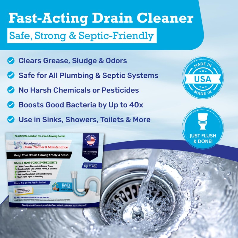 Drain Cleaner & Maintenance - Keeps Drains, Pipes, & Grease