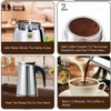 Jerliflyer Percolator coffee pot electric,stainless steel wide bottom moka espresso