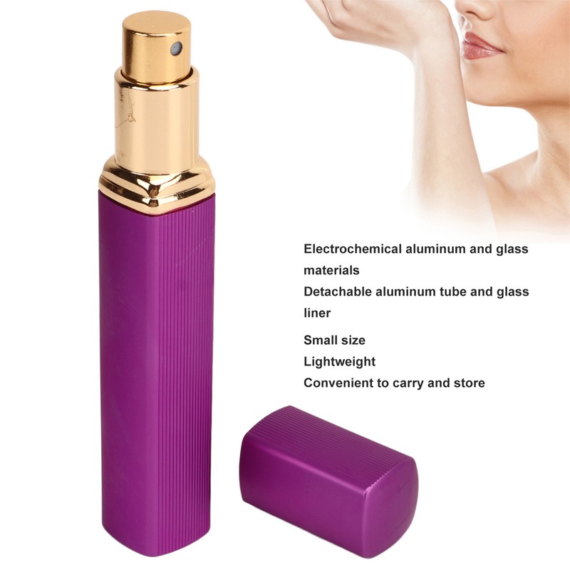 5pcs Travel Spray Bottles Eletrolytic Aluminium 12ml Refillable Perfume Bottles