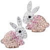 YACQ Women's 925 Sterling Silver Crystal Bunny Stud Earrings -