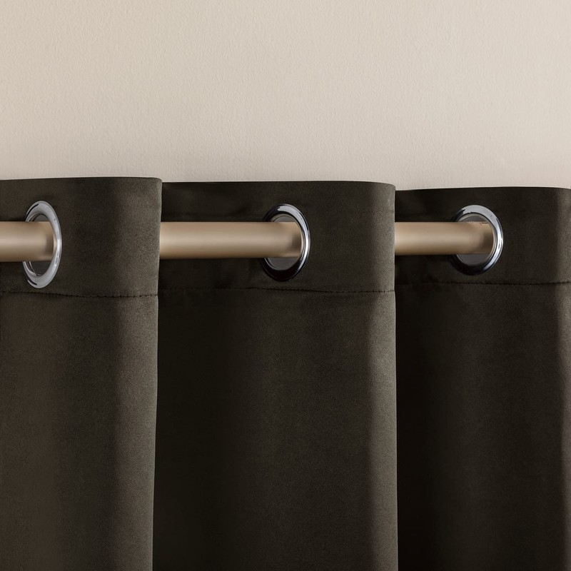 XTMYI Dark Brown Curtains for Living Room,Short Blackout Waterproof Shower