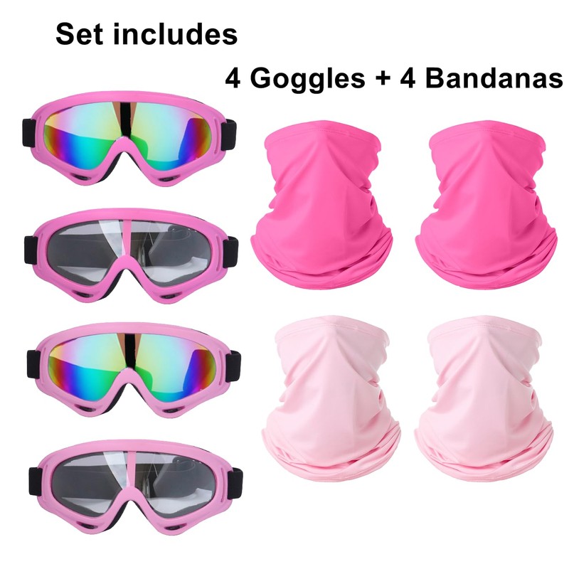 LJDJ Motorcycle Goggles,4 Pack Dirt Bike ATV Motocross Riding Offroad