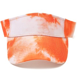 DOANNOTIUM Sport Sun Visor Hats Cotton Ball Caps Empty Top Baseball Sun Cap for Men Women, Tie Dye-orange, 8