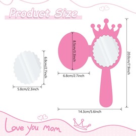 24 Set Unbreakable Mirror DIY Craft Kit,Decorate You Own Princess Mirrors Paint Paper Hand Mirror for Mother’s Day Teacher Appreciation Week Princess Birthday Gift School Classroom Activities