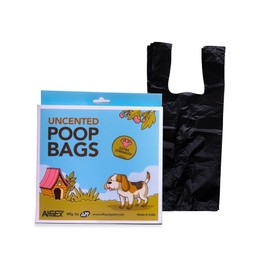 AlfaEx - Heavy Duty Poop Bags - Leak Proof & Non See Through - Extra Thick Pet Waste Bags - Easy Tie Handles - Unscented - Black - 6 x 14 Inches. (240 counts - Pack of 2)