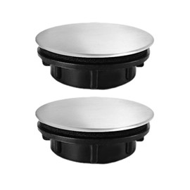 INSPUTO2 Packs Sink Hole Cover Stainless Steel Faucet Hole Cover Sink Hole Plate Stopper Cover Blanking Metal Plug for Bathroom Kitchen (Installing Hole for 31-40mm) L