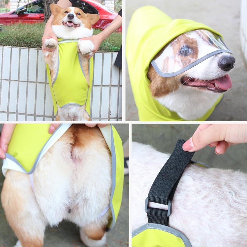 JOYFUSION Dog Raincoat, Dog Umbrella, Waterproof, Easy to Put On,