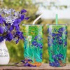 NymphFable 20oz Iris Flor Taza Termo Cafe para Llevar Taza